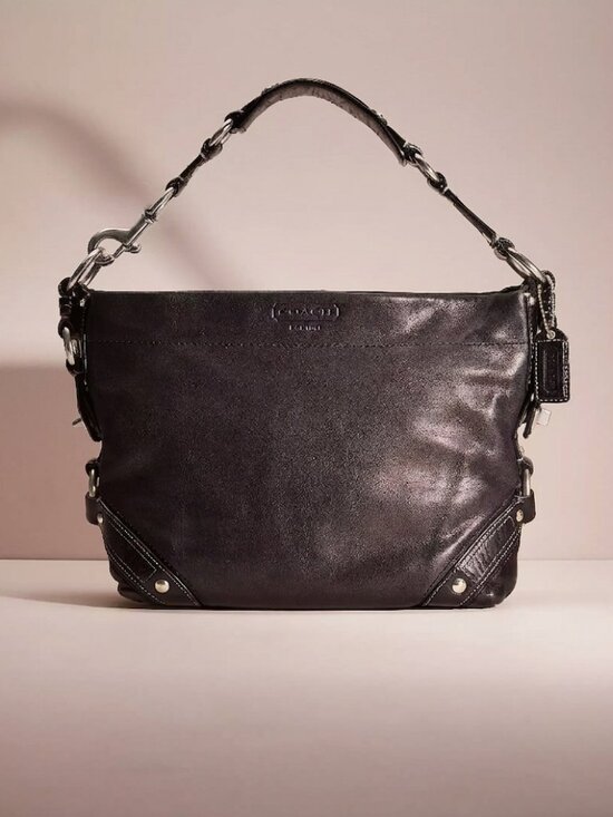 Coach Handbags - Coach Vintage Medium Carly Shoulder Bag – Black Pebbled Leather (F15251)